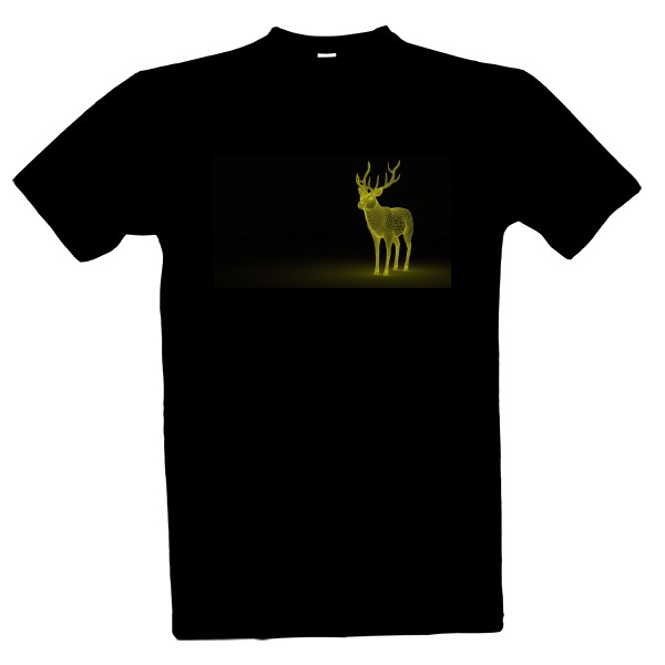 Tričko s potiskem tričko se žlutým jelenem