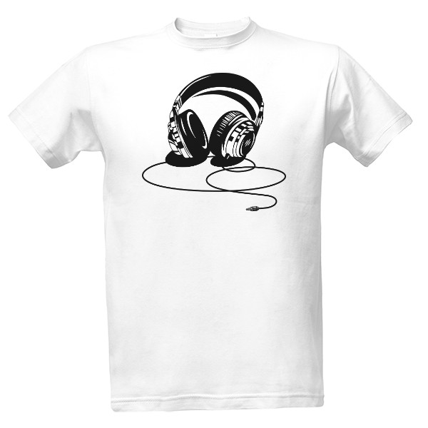 Tričko s potlačou tričko slúchadlá hudba gamer headset