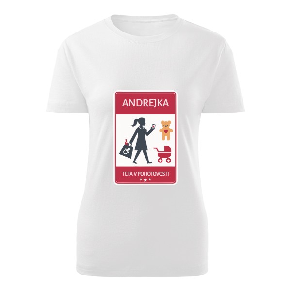 Tričko s potiskem TETA V POHOTOVOSTI – s vlastním jménem
