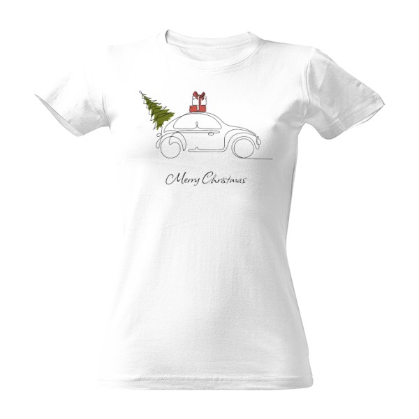 Tričko s potiskem Tričko Veselé Vánoce - dámské