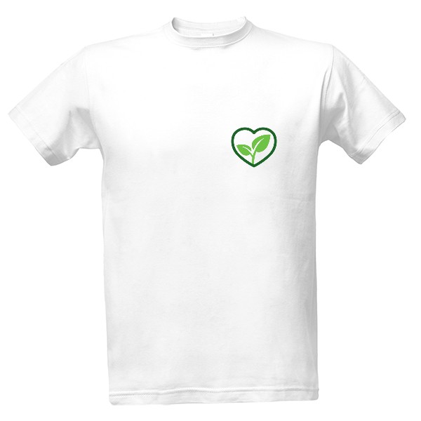 Tričko s potlačou Tričko Zelené srdce s rastlinou