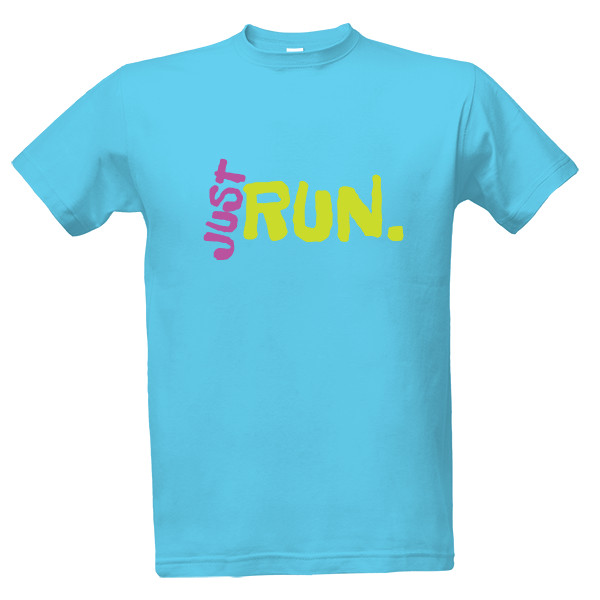 Tričko s potiskem Triko Just RUN modré
