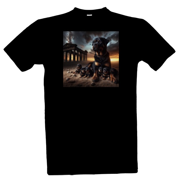 Tričko s potiskem Rodina rotweilerů v řecké antice