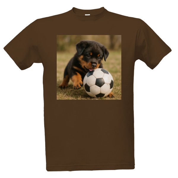 Tričko s potiskem Rottweiler fotbalista