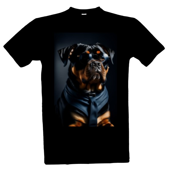 Tričko s potiskem Rotvajler jako tajný agent FBI