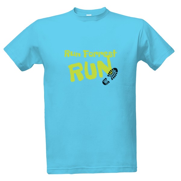Tričko s potiskem Triko Run Forrest modré