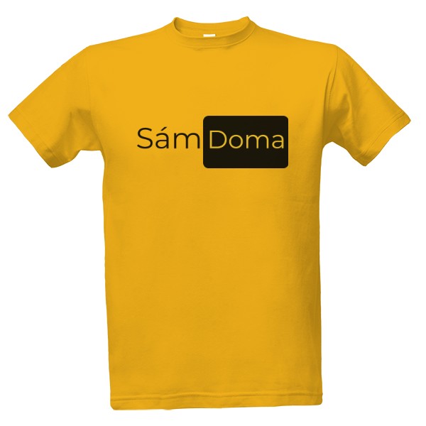 Triko s vtipným nápisem SÁM DOMA