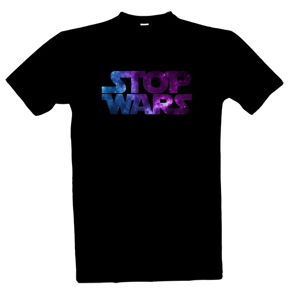 Tričko s potiskem Triko Stop Wars Blk
