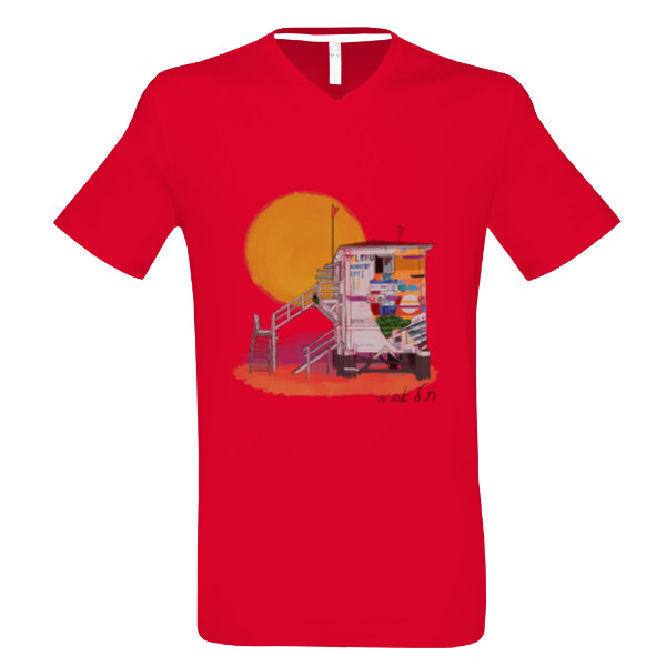 Triko Tel Aviv - pláž Frishman / červené