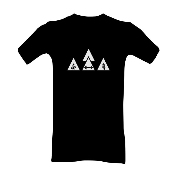 Tričko s potiskem Triko triangle - moto & gym & fight 