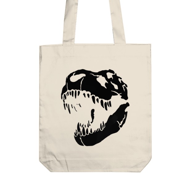 Organic cotton bag Trix the T-Rex - Skull - Black