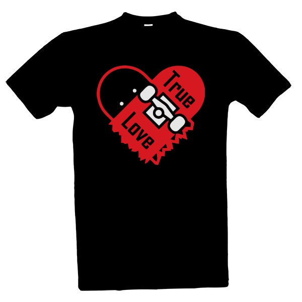 Tričko s potiskem True love skateboarding