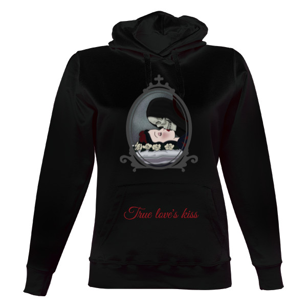 Dámská mikina s kapucí s potiskem True love's kiss