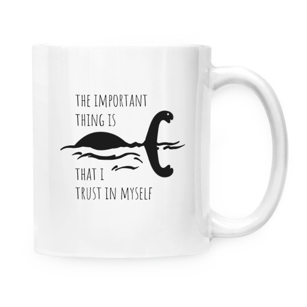 Hrnek malý bílý s potiskem Trust in myself