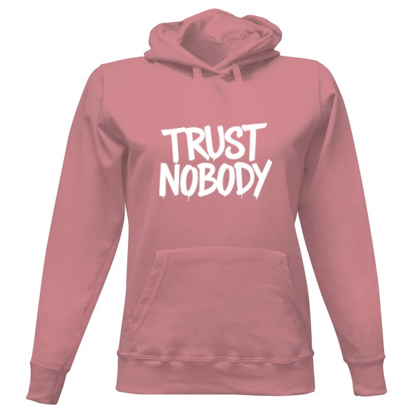 Dámská mikina s kapucí s potiskem Trust Nobody 