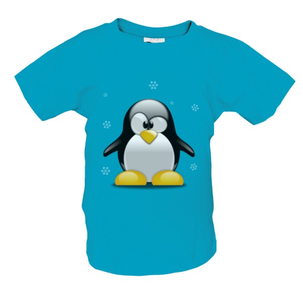 Tričko s potiskem tučňák a vločky