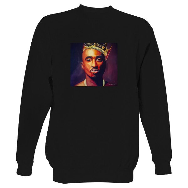 Mikina bez kapuce Unisex s potiskem Tupac King