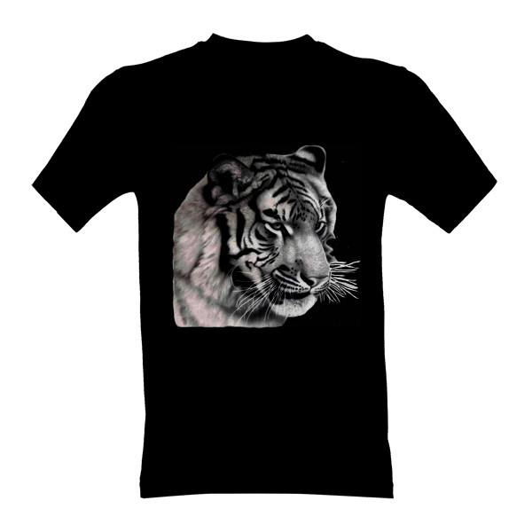Tričko s potiskem tygr černobílý 2