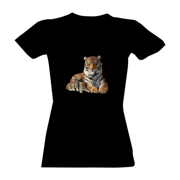 Tričko s potiskem Tygřice s mládaty 1