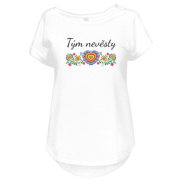 Tričko s potiskem Tým (nevěsty) folklor onament