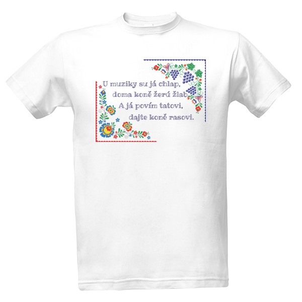 Tričko s potiskem U muziky su já chlap