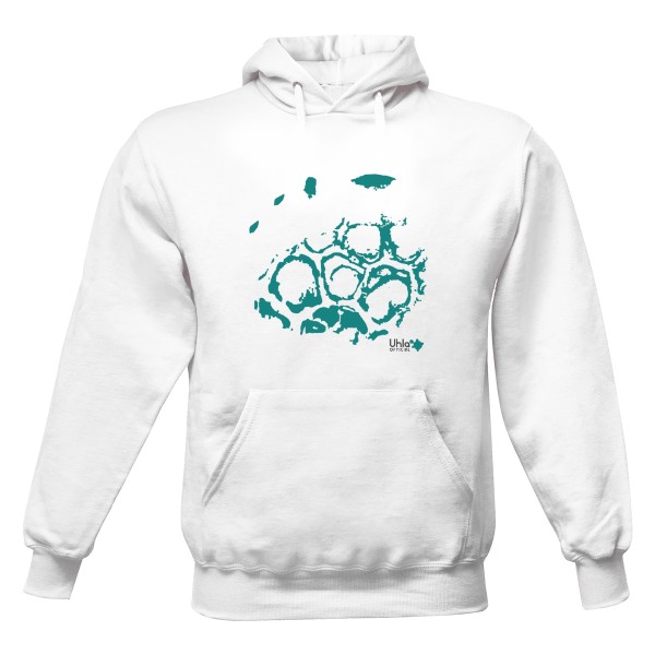 Pánská mikina s kapucí Just Hoods s potiskem Uhlova stopa