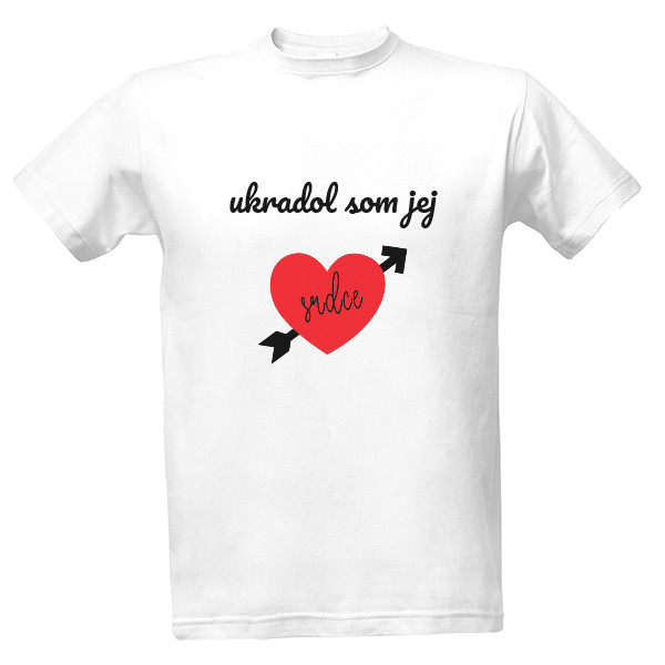 Tričko s potiskem Ukradol som jej srdce...