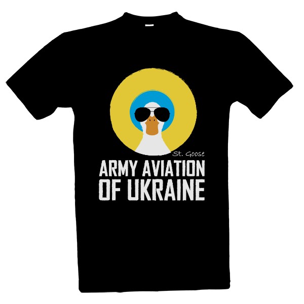 Tričko s potiskem Ukraine goose army černé