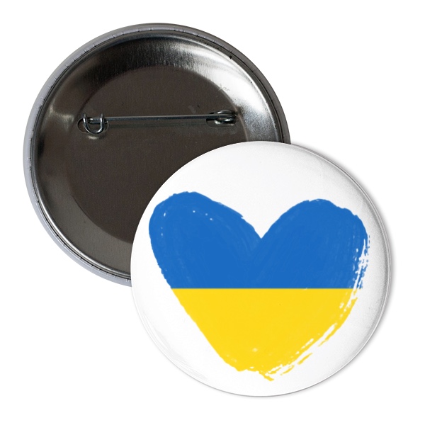 Odznáček  s potiskem Ukrajina s láskou a podporou