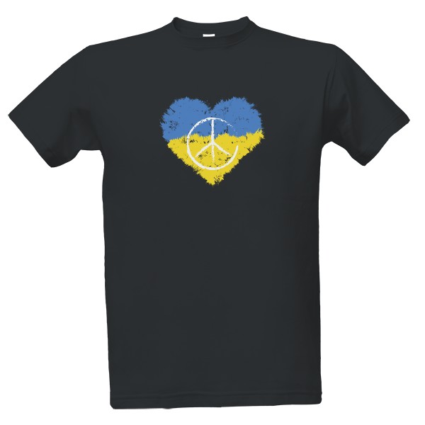 Tričko s potiskem Ukrajinské mírové srdce