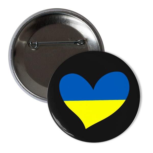 Odznáček  s potiskem Ukrajinské srdce