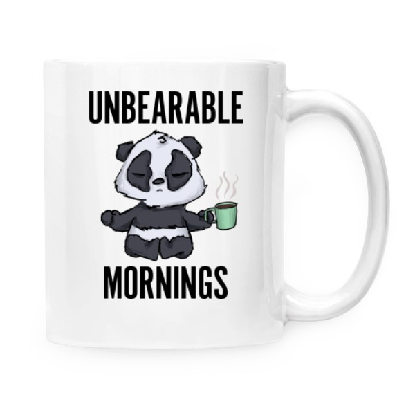 Hrnek malý bílý s potiskem unbearable mornings