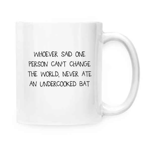 Hrnek malý bílý s potiskem Undercooked bat