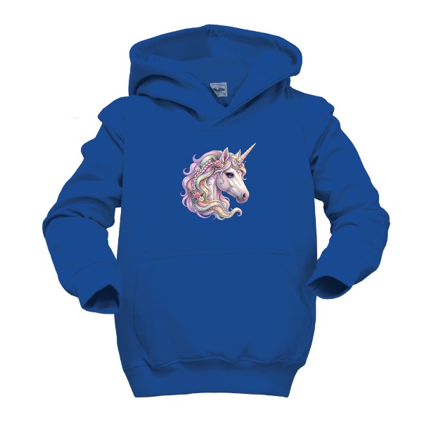 Kids' hoodie Unicorn with a floral mane - Kopie