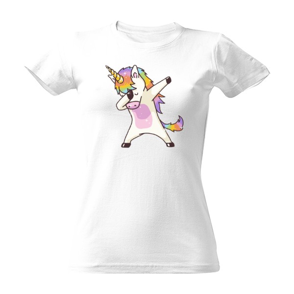 Tričko s potiskem Unicorn Dab -tričko dámske