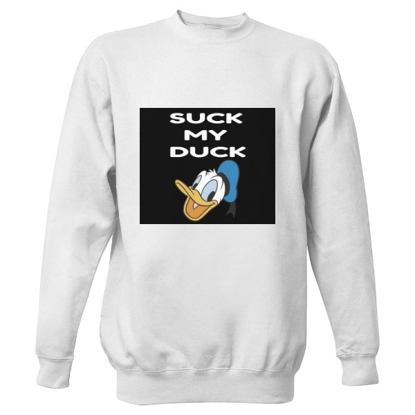 Mikina bez kapuce Unisex s potiskem Unisex mikina SUCK bílá