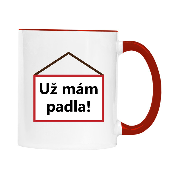Hrnek malý barevný s potiskem Už mám padla!