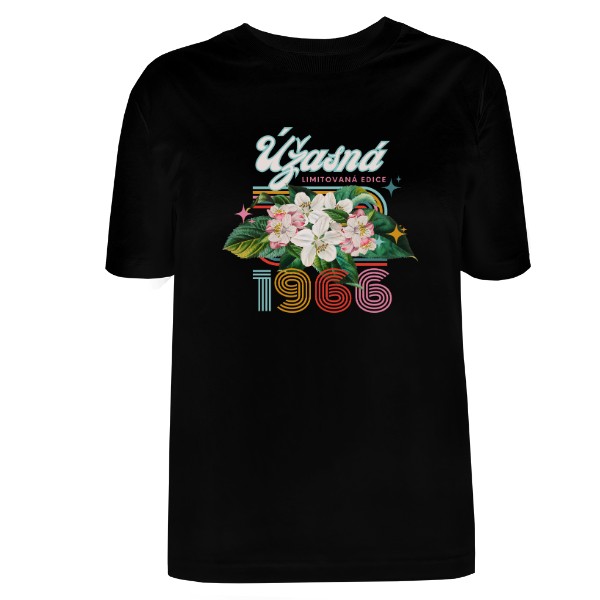 Tričko s potlačou Úžasná 1966 s květy citrusu