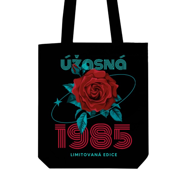 Taška z bio bavlny s potiskem Úžasná 1985 limitovaná edice retro