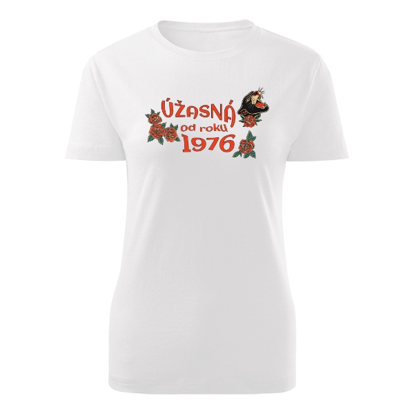 Tričko s potlačou Úžasná od roku 1976 rockabilly panter