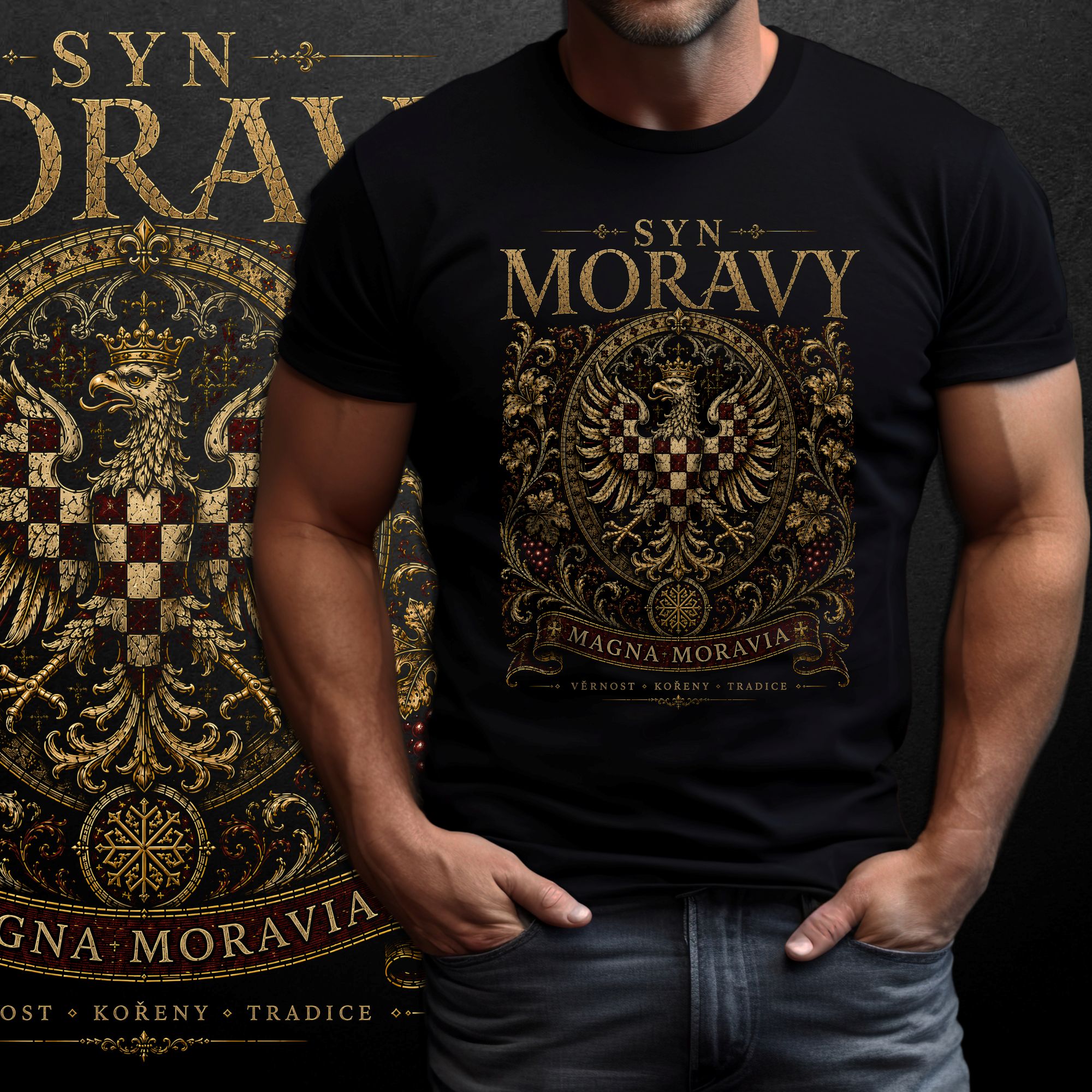 Tričko s potiskem Syn Moravy - Magna Moravia Edition