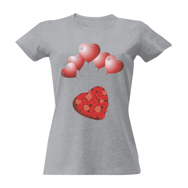 Tričko s potiskem Valentýnské srdce - balónky