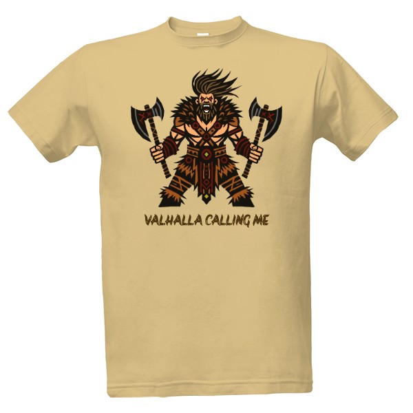 Tričko s potlačou valhalla calling me viking tribal 