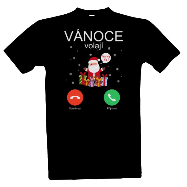 Tričko s potiskem Vánoce volají