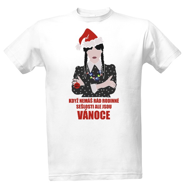 Tričko s potiskem Vánoce Wednesday