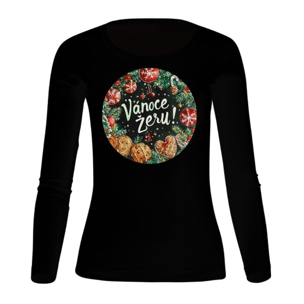 Tričko s potiskem Vánoce žeru