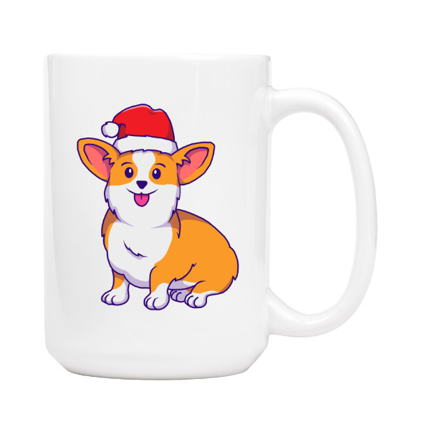 Hrnček velký s potlačou Vánoční corgi