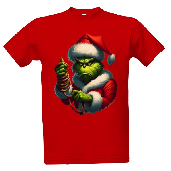 Tričko s potiskem Vánoční Grinch s lanem 2