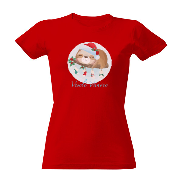 Tričko s potiskem vánoční lenochod