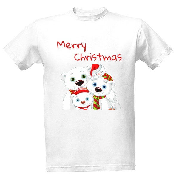 Vánoční medvědí rodina tričko pánské 